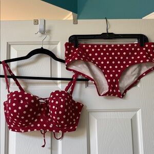 Red Polka Dot Bikini Set
